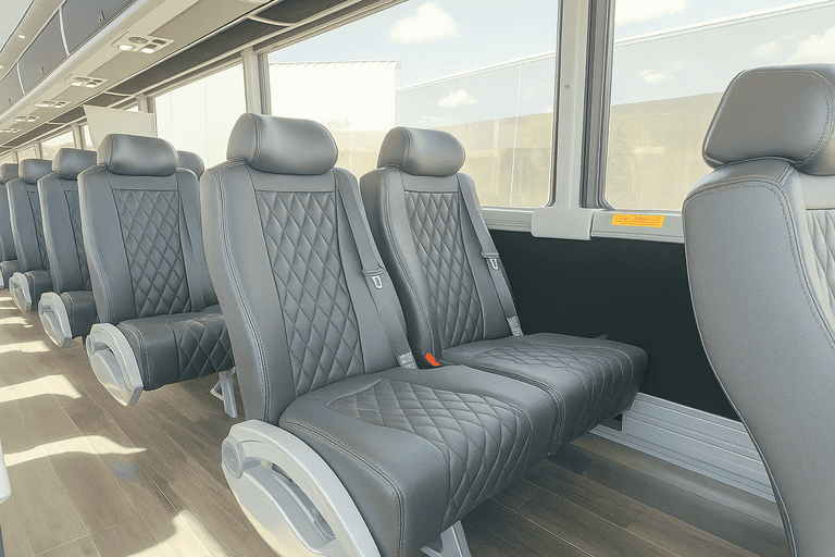 interior of Coach Bus Indianapolis charter bus